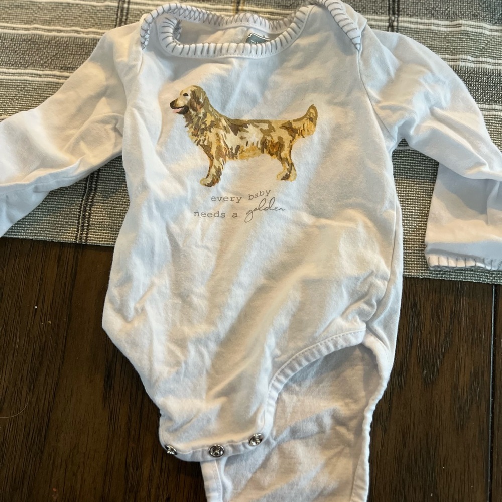 Golden retriever baby onesie